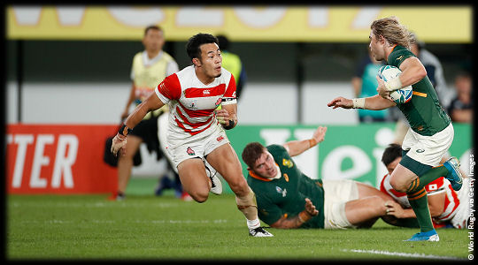 Japan v South Africa Yutaka Nagare Faf de Klerk QF4 RWC2019